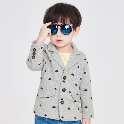 Shimi Europe spring and autumn style full print boy's suit jacket