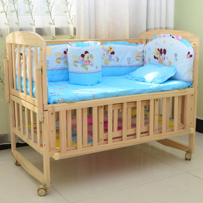 Hua ying, crib solid wood multifunctional baby crib children 's folding height adjustable crib manufacturers wholesale