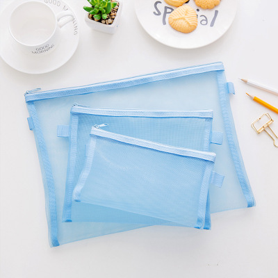 Hot style factory grid zipper pen bag student data bag A4/A5/A6/ file bag wholesale custom