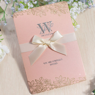 Chen fan 2019 new greeting card bow knot Korean creative invitation card wedding high-end invitation card wedding invitation letter