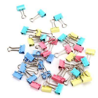 Color file clip office stationery dovetail clip creative metal clip clip long clip 40 pieces in
