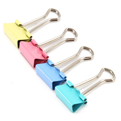Color file clip office stationery dovetail clip creative metal clip clip long clip 40 pieces in