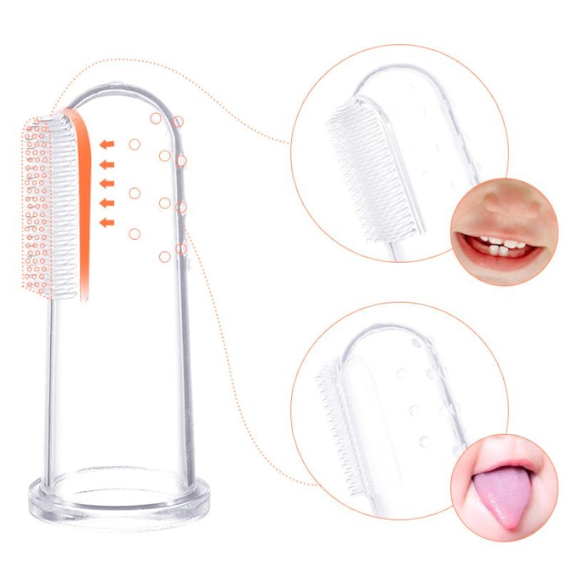 Silicone toothbrush for baby finger