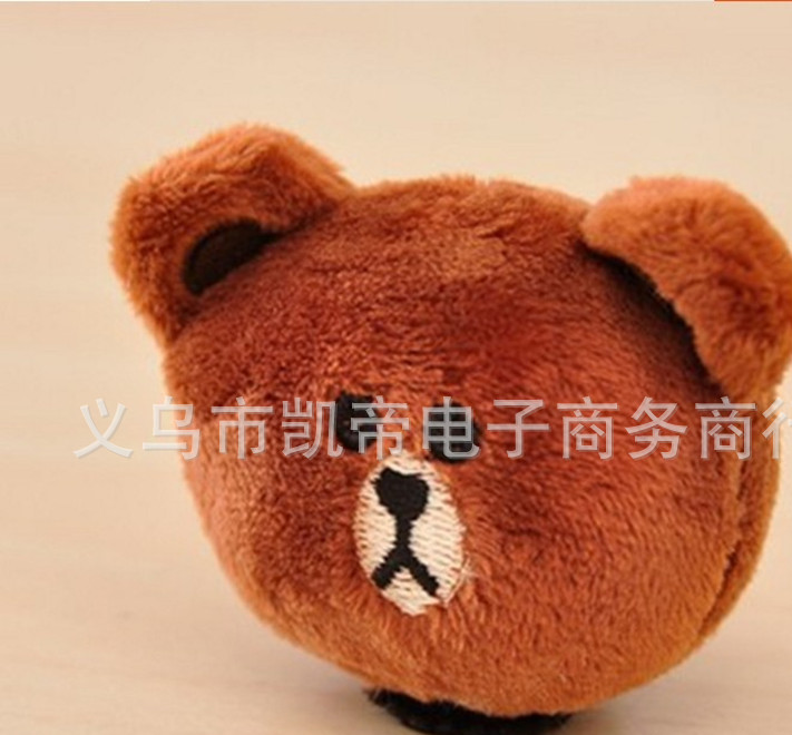 Korean plush bear head pendant cute cartoon animal head headgear headband shoes and hats accessories