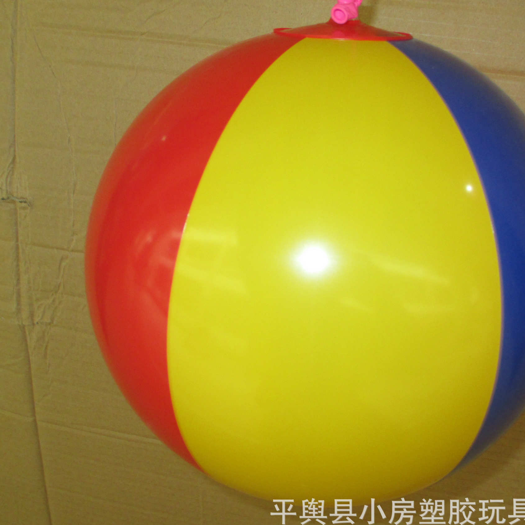 Wholesale cartoon children's toys PVC inflatable ball six color ball pat ball air pump glue
