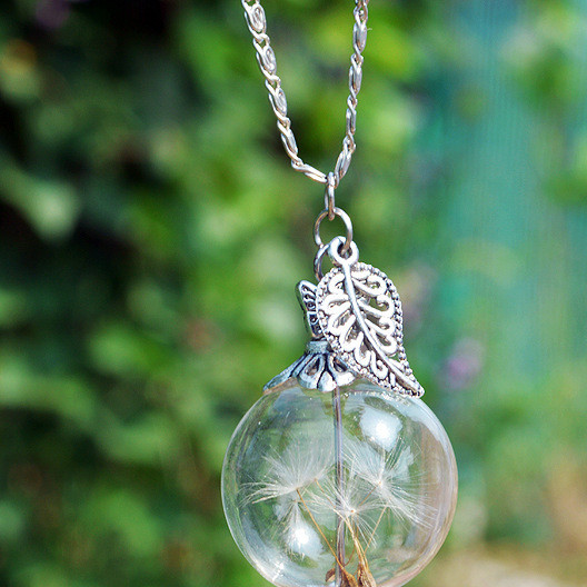 DIY DIY jewelry glass cover dandelion float bottle pendant necklace foreign trade hot seller a-xl-143