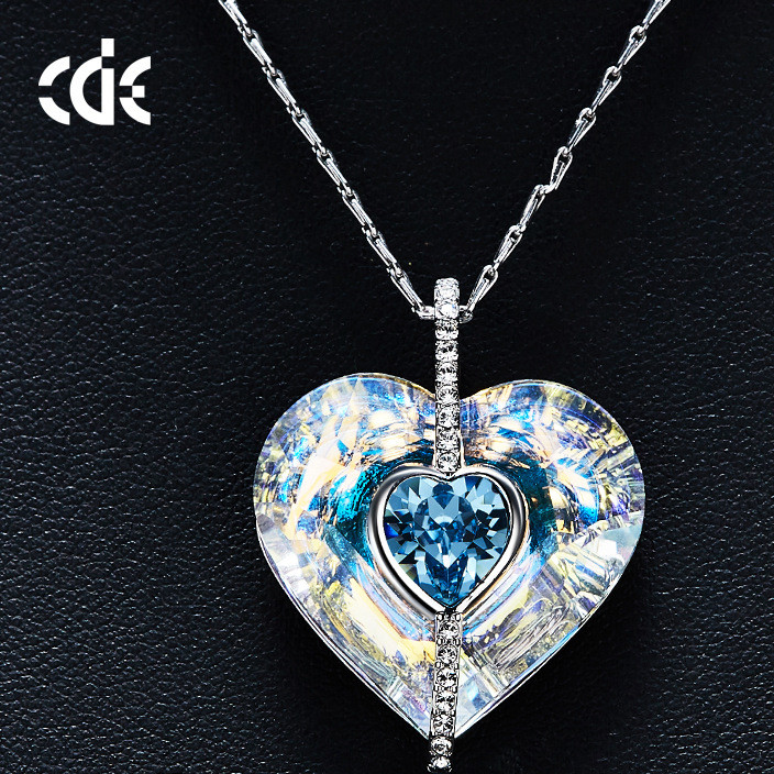 Sidell new European and American love necklace with swarovski crystal elements