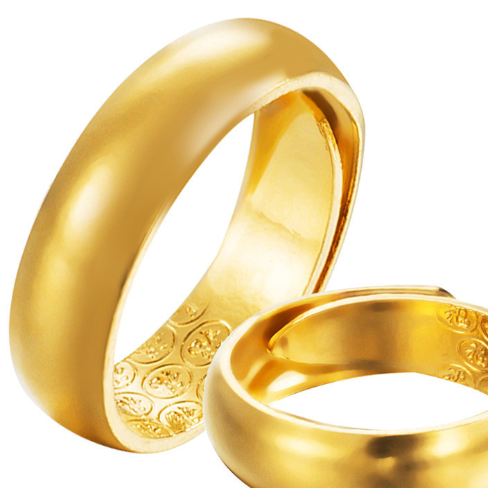 Wholesale Vietnam gold couple rings gold plated opening smooth men's gold ring 18k gold ring for women