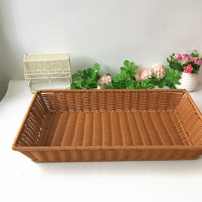 Manufacturers direct fruit basket bread display basket plastic display basket imitation cane display basket vegetables display basket