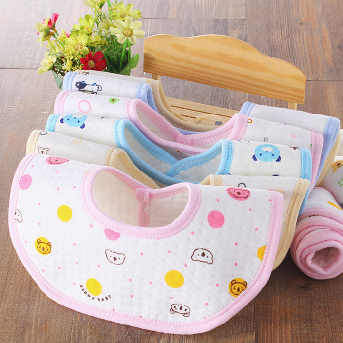 Baby products market wholesale cotton buckle octagonal bib waterproof belt children's ecological cotton saliva towel