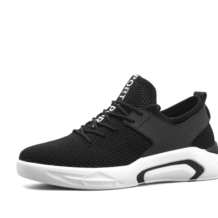 Breathable lightweight sneaker youth goes with all kinds of fashionable soft soled flying woven fabric shoes