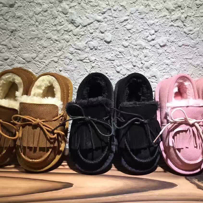 Winter 2016 new children's shoes Korean version girl's ugg boots leather boy's cotton-padded shoes keep warm and keep the moisture from slipping