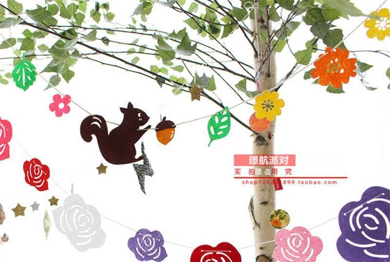Korean version of children's birthday party pull flag wedding new room bedroom decoration decorative supplies pull flower ribbon wholesale