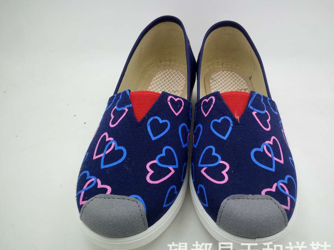 2019 new tianhe xiang old Beijing women's cloth shoes double-heart fashion Thomas wedges for women