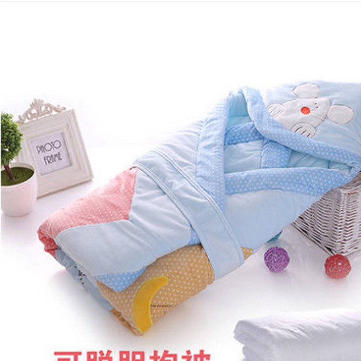 Newborn baby quilt autumn and winter can biliary pure cotton thickening newborn baby bag is held blanket blanket quilt