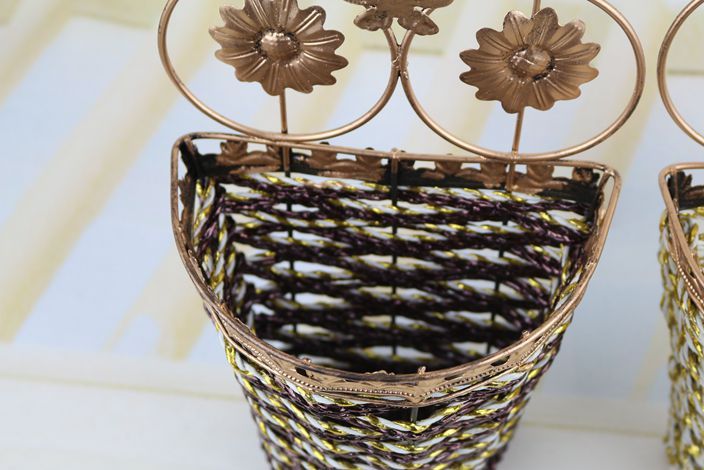 Rattan - woven tieyi handmade flower accessories European wall hanging flower basket decoration wall hanging manufacturers wholesale