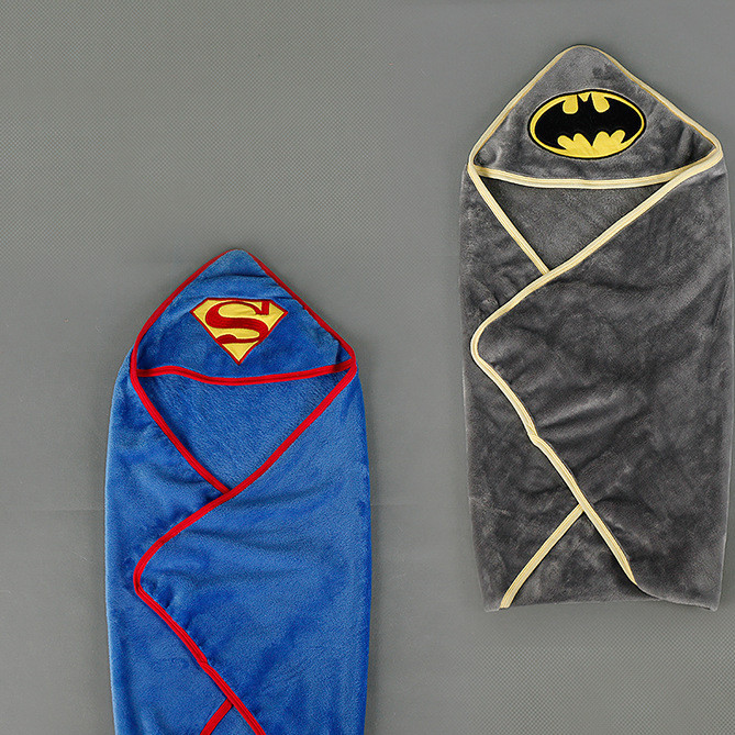 Baby's new 2019 baby's blanket superman and batman headgear
