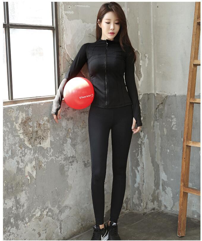 Sweet sweat yoga workout suit women's running speed dry style black three-piece suit