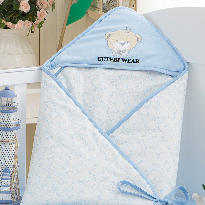Kubbi bear cotton baby wrap baby swaddling blanket double layer multi-purpose cover cushion baby baby holding cover