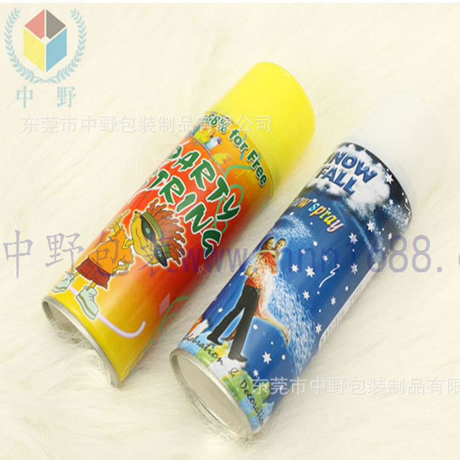 Spray snow canister snow canister color stripe canister ribbon canister metal canister insecticidal water canister