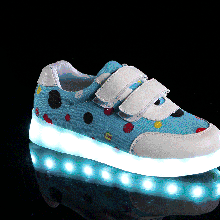 Wholesale Velcro led light shoes cuhk children's shoes colorful light shoes luminous shoes casual children's shoes luminous USB charging