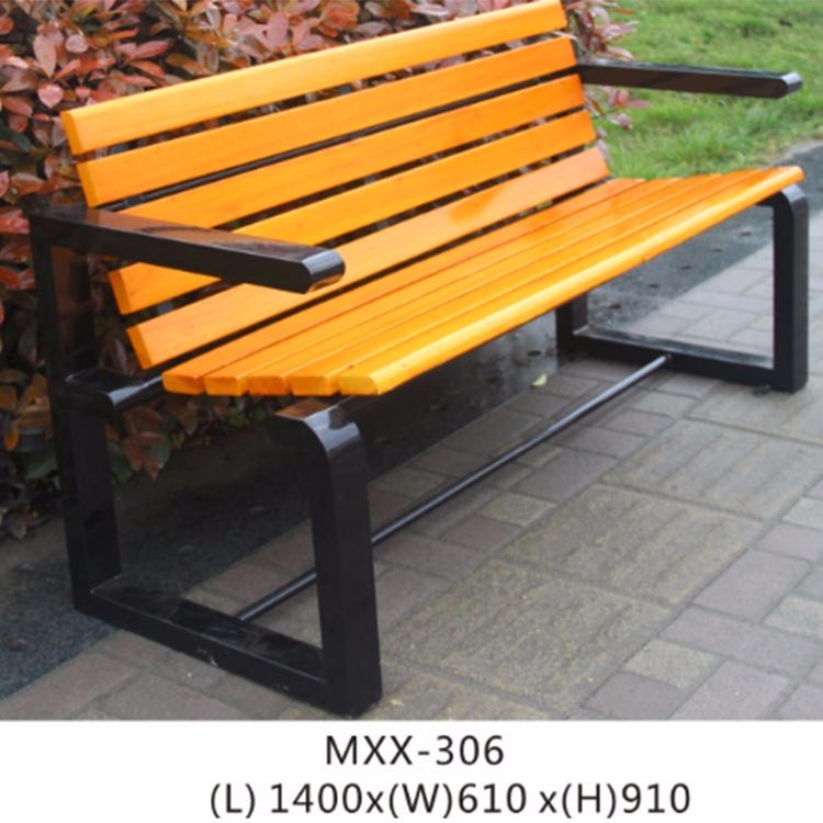 Outdoor leisure chair hot sale leisure bench solid wood square back chair tianjin solid wood leisure chair xingkangda