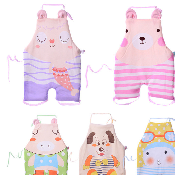 Autumn and winter baby cartoon prevent cold belly pocket baby pure cotton keep warm half back protect belly pocket bib wholesale