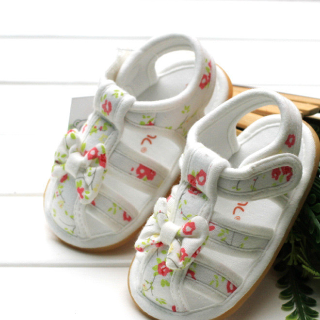 Summer new style all counters pure cotton baby sandal female baby soft rubber sole baotu 8926A