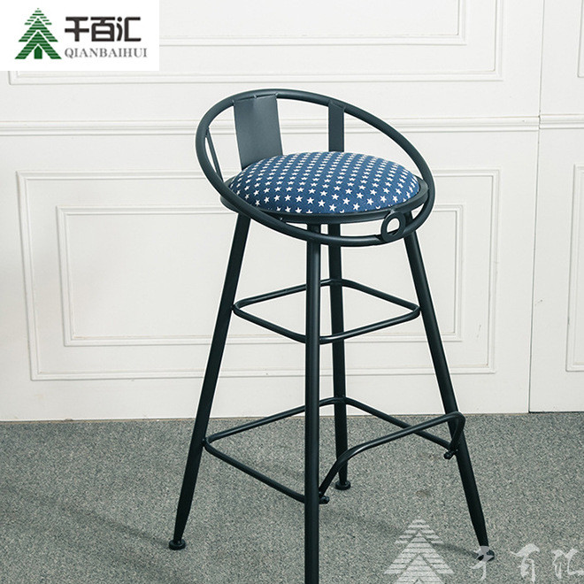 Factory direct selling iron high leg bar chair simple fashion low back firmly upgrade non-slip chair foot bar chair