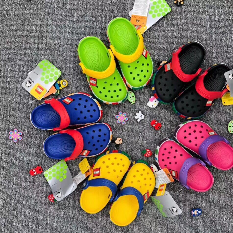 Cross2018 children's beach crocs children's little lego sandals for boys and girls