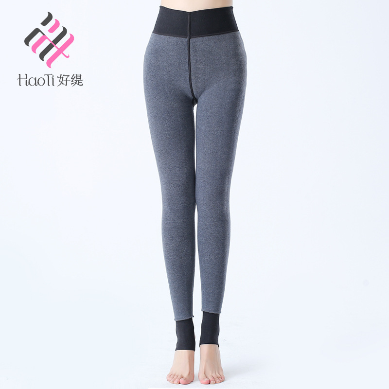 New autumn and winter ladies thermal pants plus velvet Australia fiber heating fiber integrated pantyhose to keep warm an article instead of hair