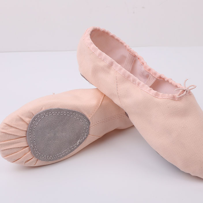 Cotton canvas ballet shoes for children camel - colored training shoes for women and adult cat paw shoes