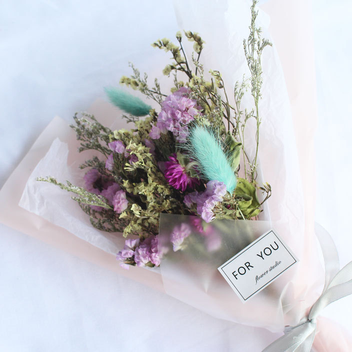 New factory direct ins photo prop transparent sandpaper forget-me-nots floret bouquet can bring gift box