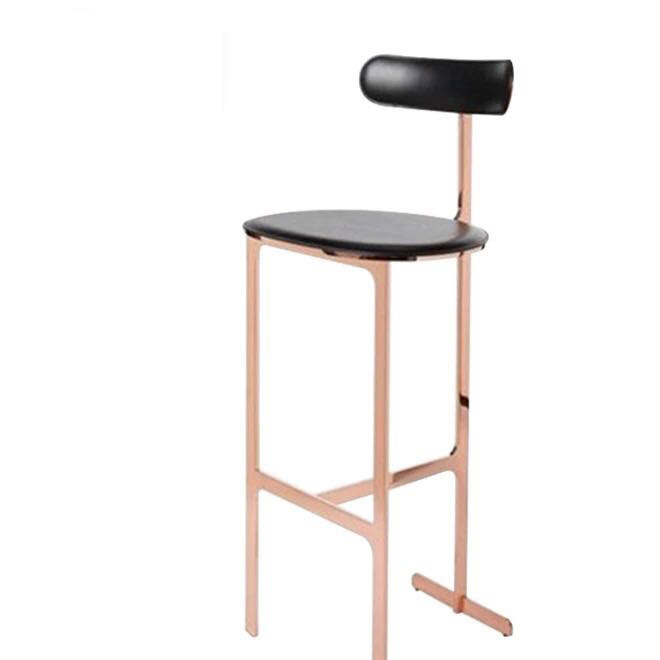Front desk chair high foot makeup chair casual chair modern simple stainless steel bar chair bar exhibition hall chair dining chair