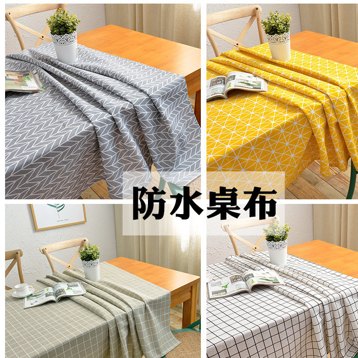 Cross-border customization of european-style simple tea table, printed cotton and linen waterproof tablecloth, family table cloth and art tablecloth in hotel