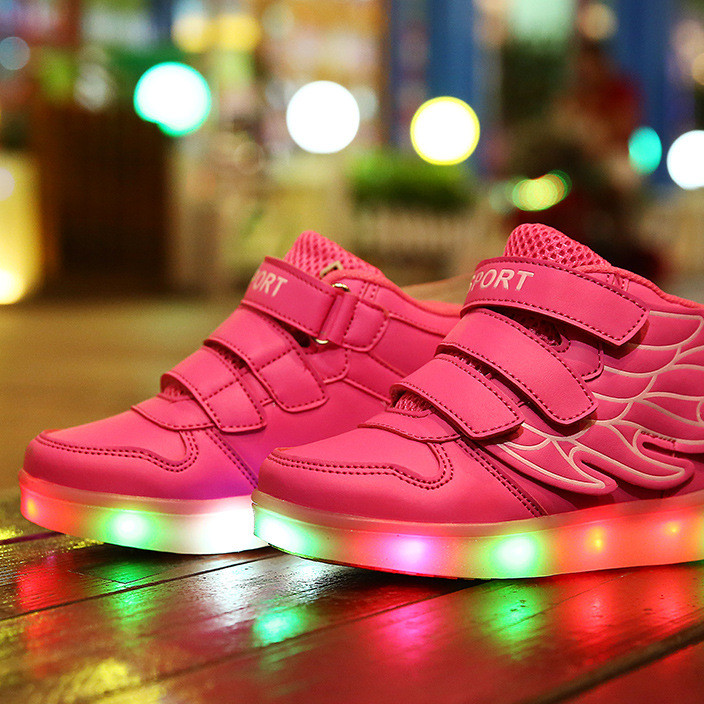Foreign trade children's charging USB luminous shoes boy LED with bright light shoes girl luminous light flash flash sports children's shoes