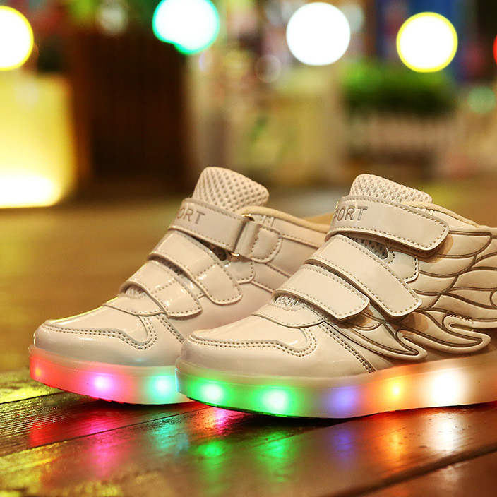 Foreign trade children's charging USB luminous shoes boy LED with bright light shoes girl luminous light flash flash sports children's shoes
