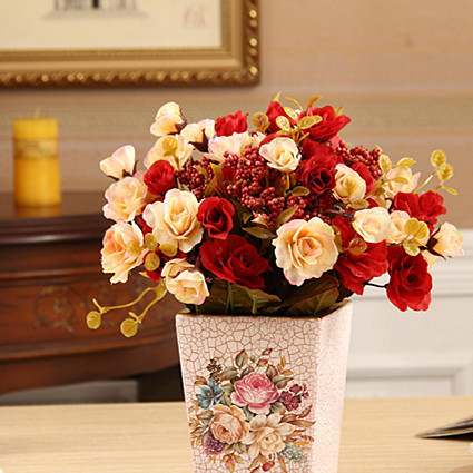 European high-grade rose 7 fork European cuckoo manufacturers wholesale home decoration simulation floral crafts