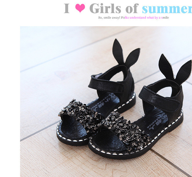 The new hot fashion boutique girl's sandals Korean version princess children's sandals velcro-stick brand shoes