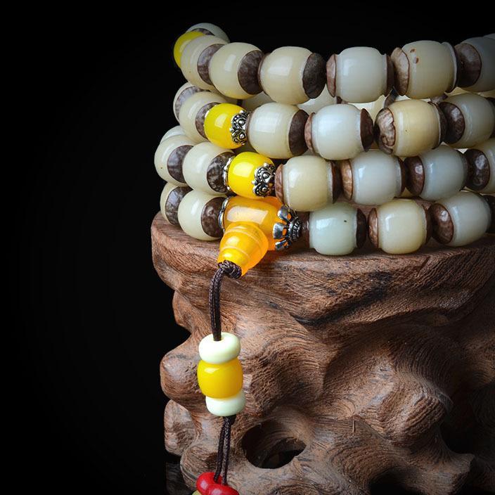 Sell jewelry natural bodhi Buddha beads beads white bodhi root abacus beads bracelet wholesale