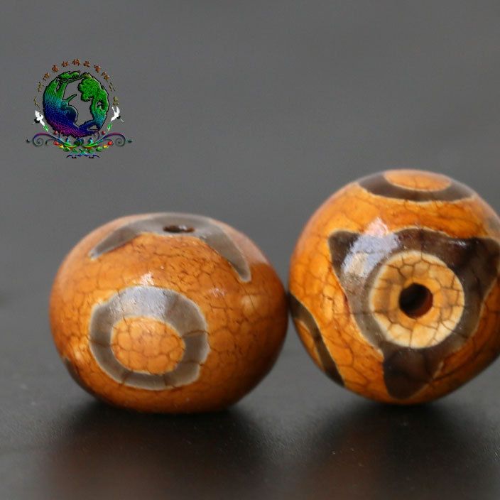 Natural old agate do old explosion three eyes day beads abacus beads separation diamond bodhi Buddha beads jewelry accessories