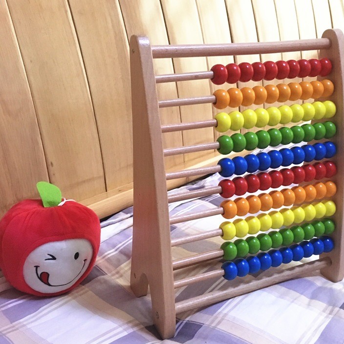 Wooden large-size counting frame early childhood education abacus counting frame counting beads toy baby math AIDS big abacus