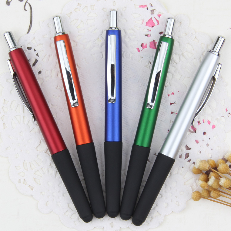 Supply touch touch pen promotional advertising pen iron hook pen tip touch control leather ball pen custom logo