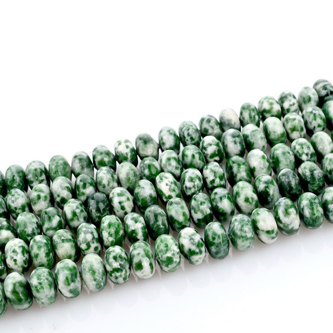 Green point stone loose beads manufacturers wholesale bracelet hand string abacus beads DIY at home to do manual work loose beads