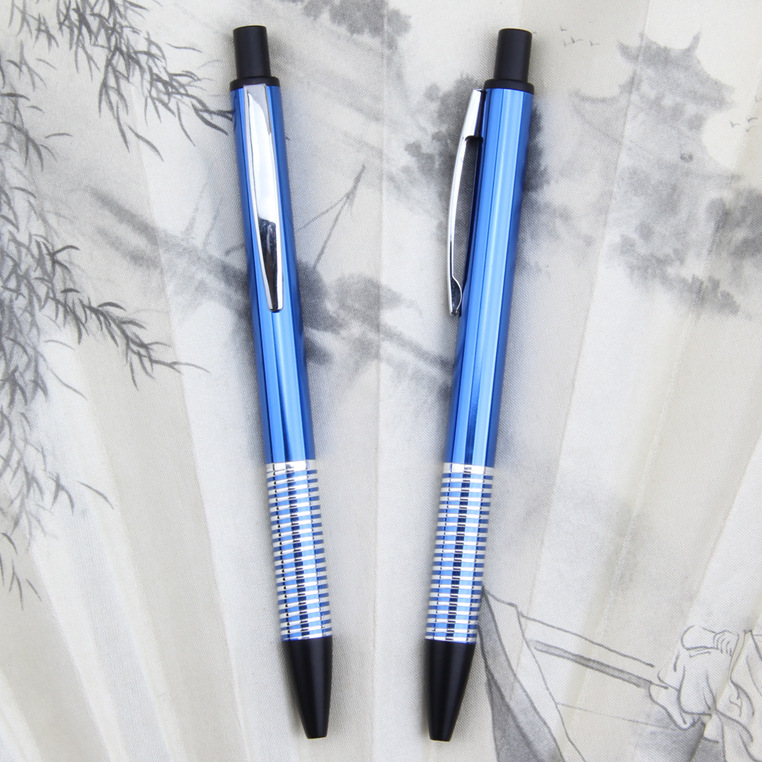Supply press metal rod ballpoint pen gift ballpoint pen promotional advertising ballpoint pen iron hook can be customized logo